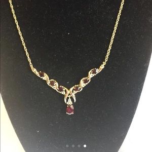 A beautiful 18k gold plated garnet gems